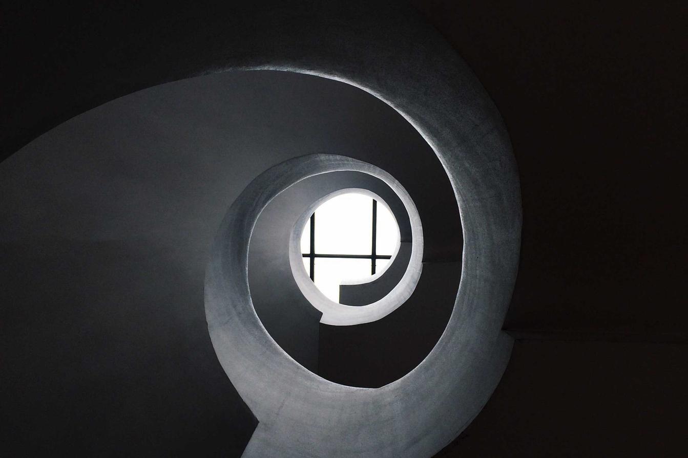 Spiral staircase seen from above