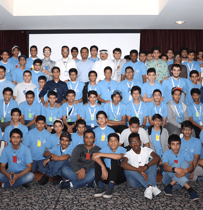 Group photo of students at a DGS school outreach visit
